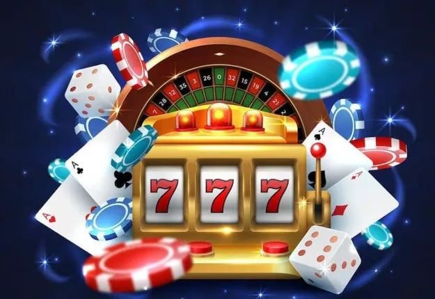 Pemandangan modern kasino dan sportsbook tokyo404 dengan cahaya neon ungu dan biru